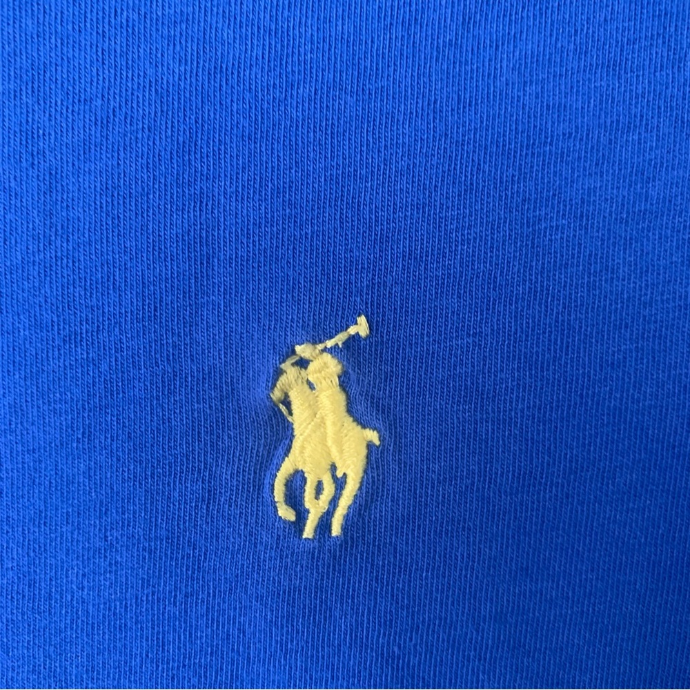 Polo Ralph Lauren (M) Royal Blue Shirt w/ yellow polo horse embroidered